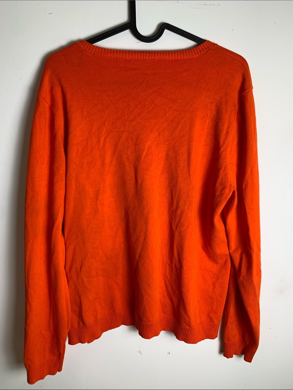 Calvin Klein Bright Orange V-Neck Sweater - Picture 5 of 5
